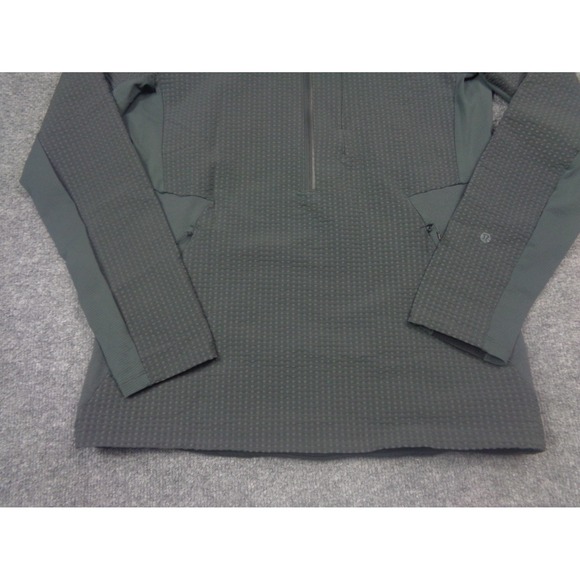 Lululemon Cold Terrain Jacket Mens Small Gray 3/4 Zip Waffle Knit Performance - Picture 2 of 10